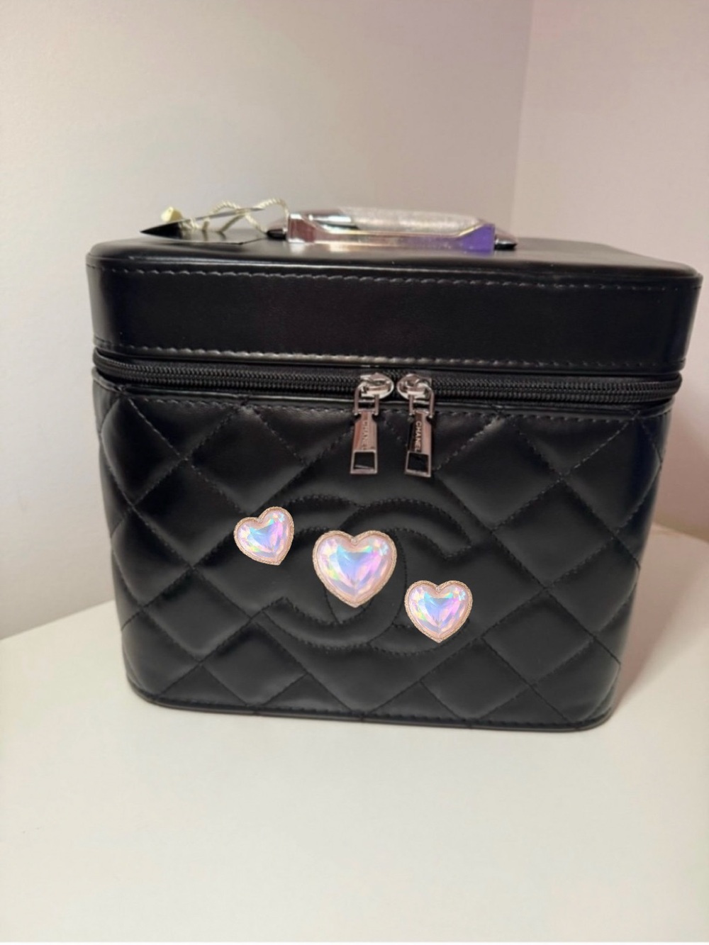 Black Quilted Vanity Case